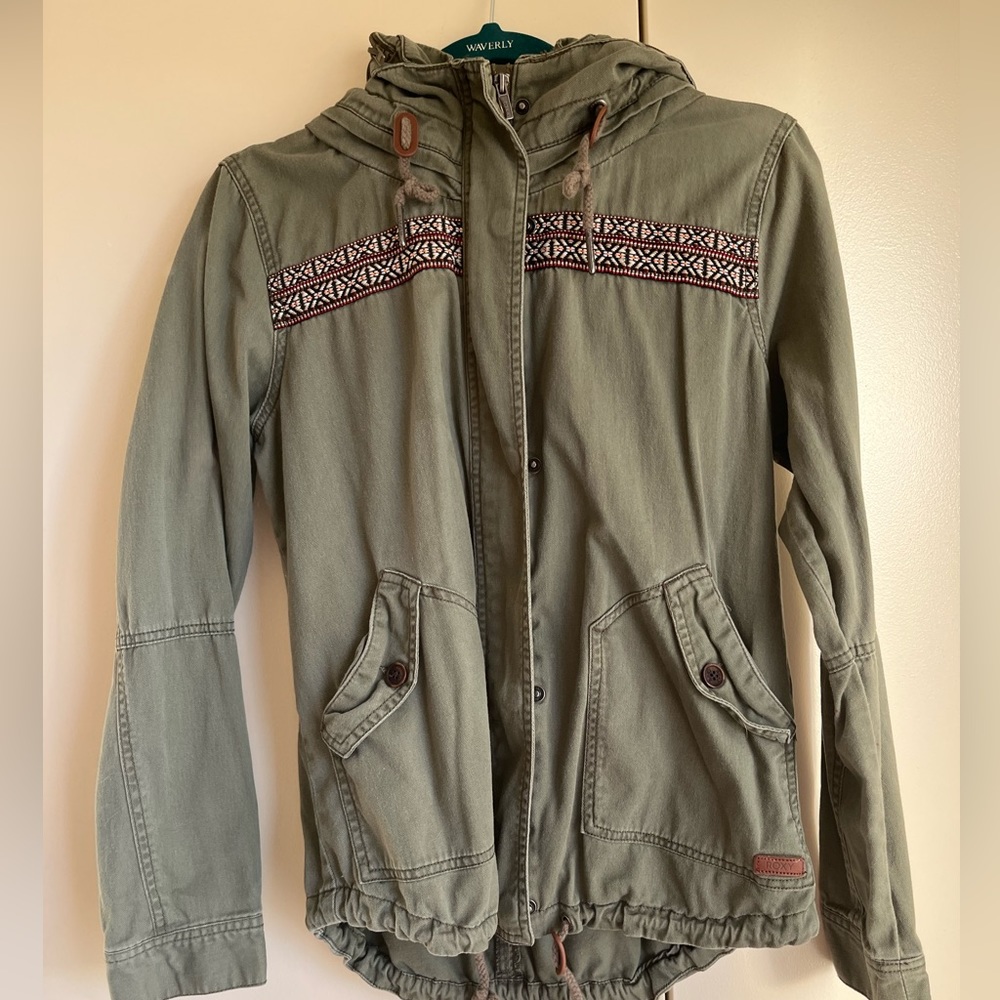 ROXY Utility Army Jacket with design on front